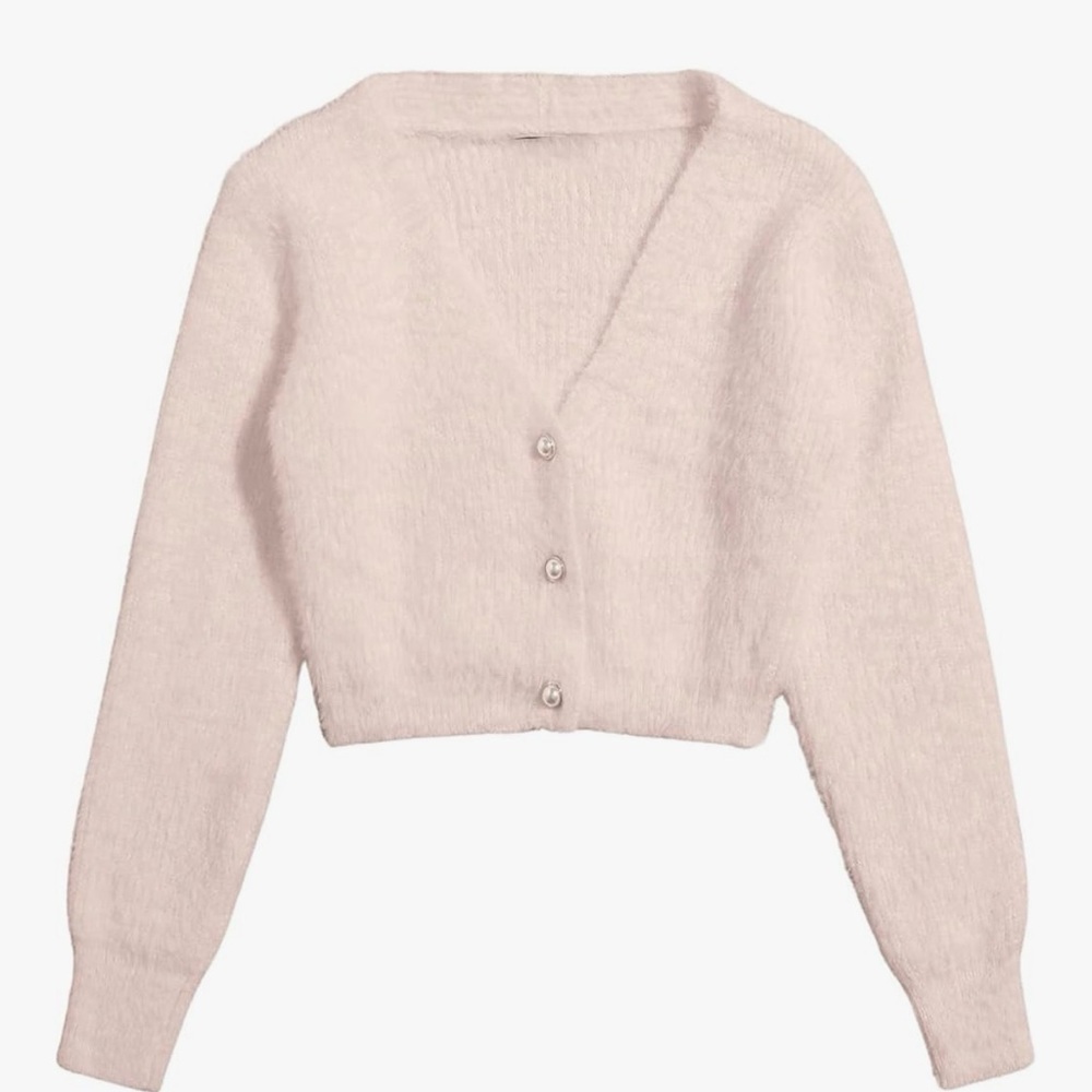 Women's Soft Pink Cardigan Sweater